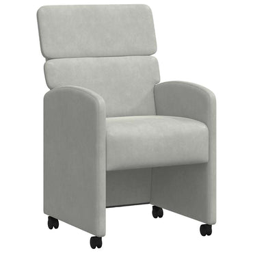 vidaXL Esszimmerstühle mit Rollen 2 pcs Hellgrau 58 x 65 x 98 cm Samt