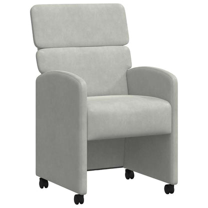 Esszimmerstühle mit Rollen 2 pcs Hellgrau 58 x 65 x 98 cm Samt