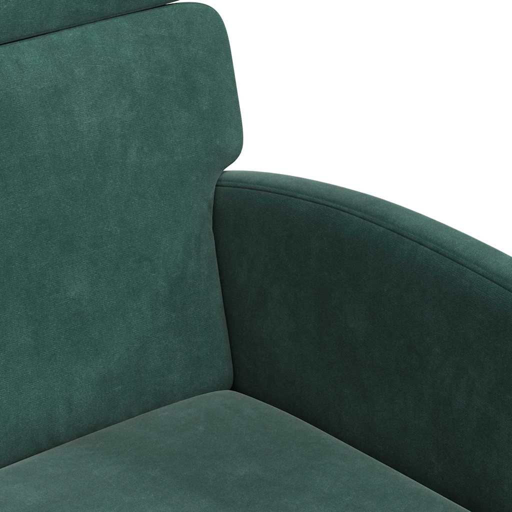 vidaXL Esszimmerstühle mit Rollen 2 pcs Dunkelgrün 58 x 65 x 98 cm