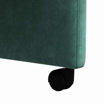 vidaXL Esszimmerstühle mit Rollen 2 pcs Dunkelgrün 58 x 65 x 98 cm