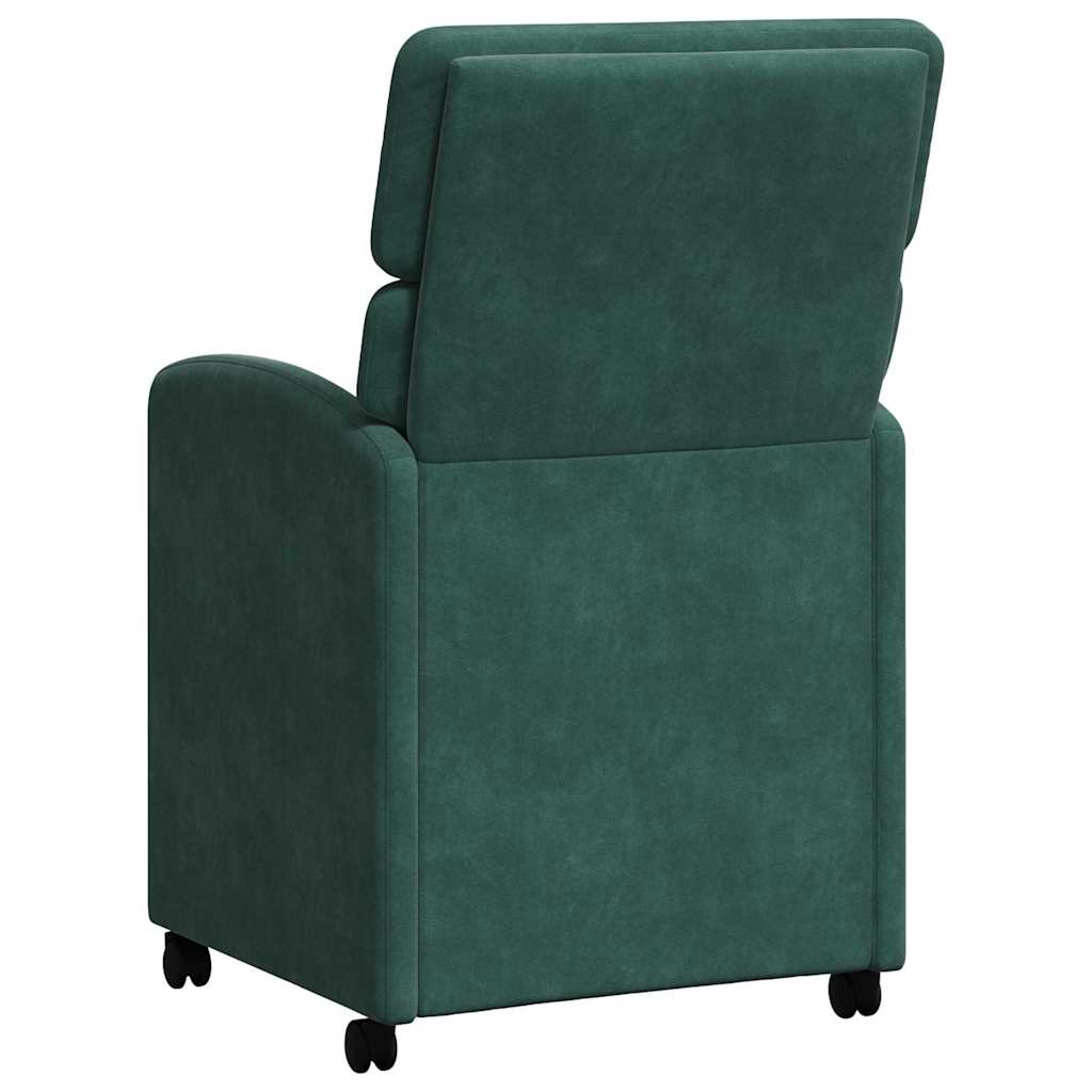 vidaXL Esszimmerstühle mit Rollen 2 pcs Dunkelgrün 58 x 65 x 98 cm