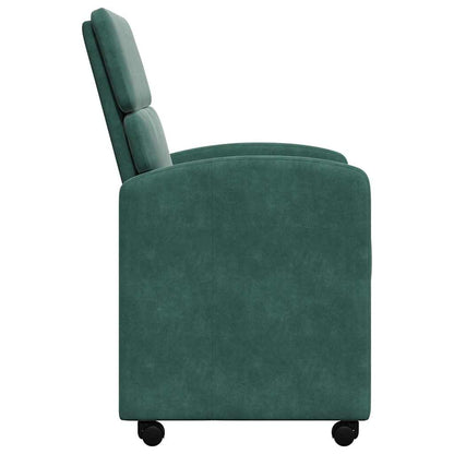 vidaXL Esszimmerstühle mit Rollen 2 pcs Dunkelgrün 58 x 65 x 98 cm