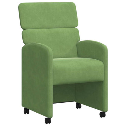 vidaXL Esszimmerstühle mit Rollen 2 pcs Hellgrün 58 x 65 x 98 cm Samt