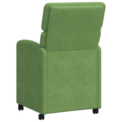 vidaXL Esszimmerstühle mit Rollen 2 pcs Hellgrün 58 x 65 x 98 cm Samt