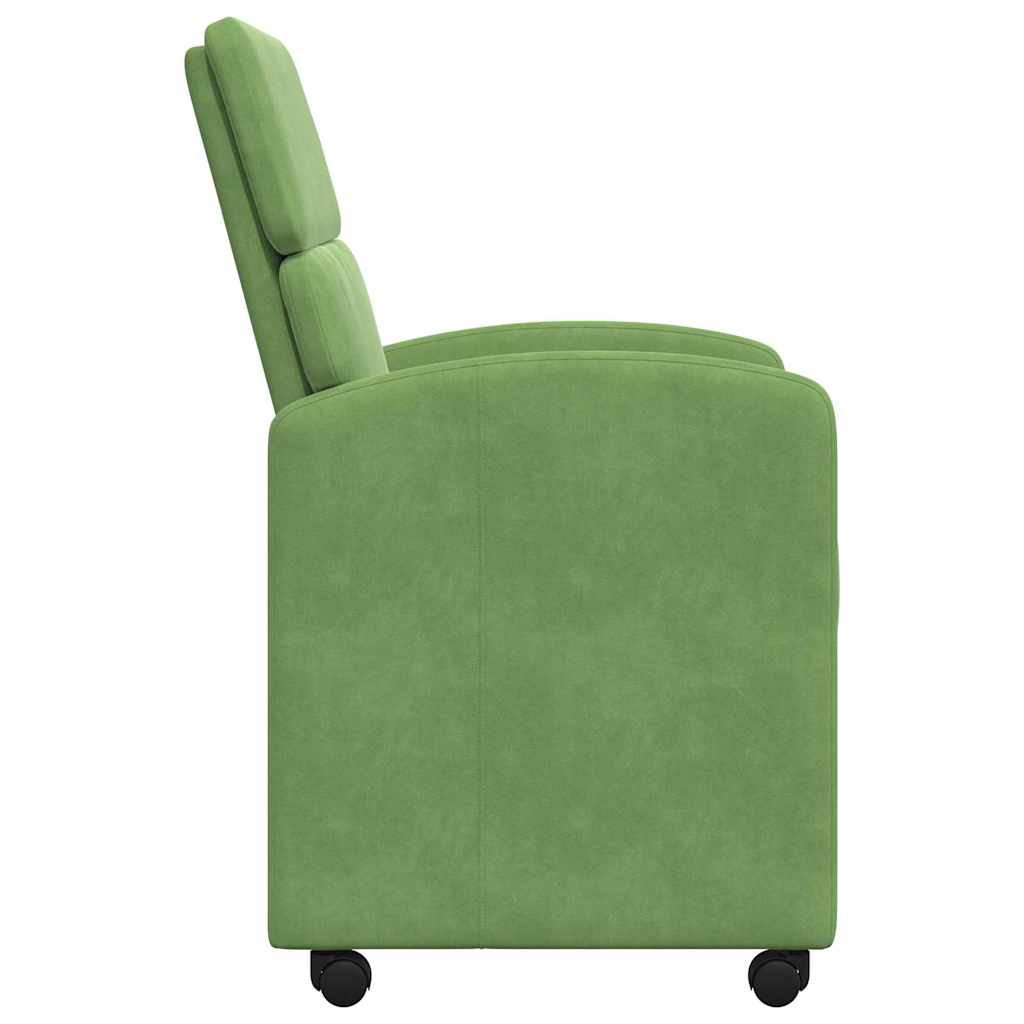 vidaXL Esszimmerstühle mit Rollen 2 pcs Hellgrün 58 x 65 x 98 cm Samt