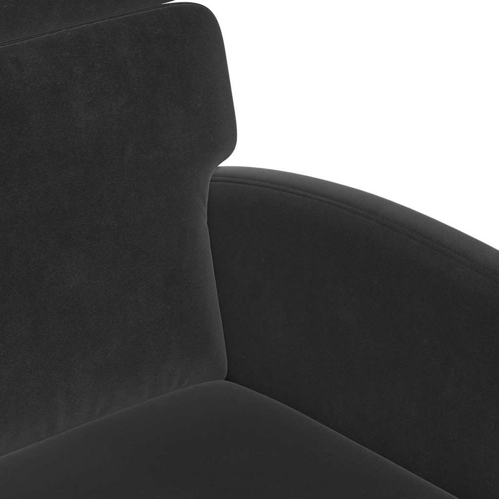 vidaXL Esszimmerstühle mit Rollen 2 pcs Schwarz 58 x 65 x 98 cm Samt