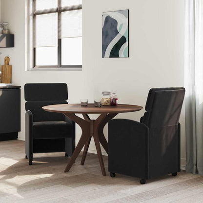 vidaXL Esszimmerstühle mit Rollen 2 pcs Schwarz 58 x 65 x 98 cm Samt