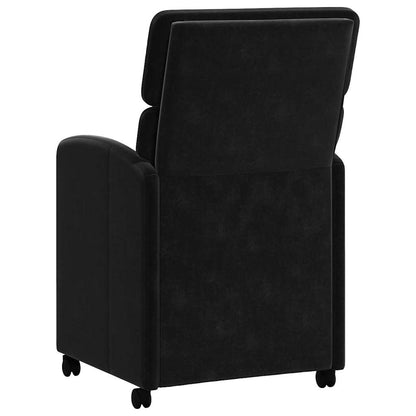 vidaXL Esszimmerstühle mit Rollen 2 pcs Schwarz 58 x 65 x 98 cm Samt