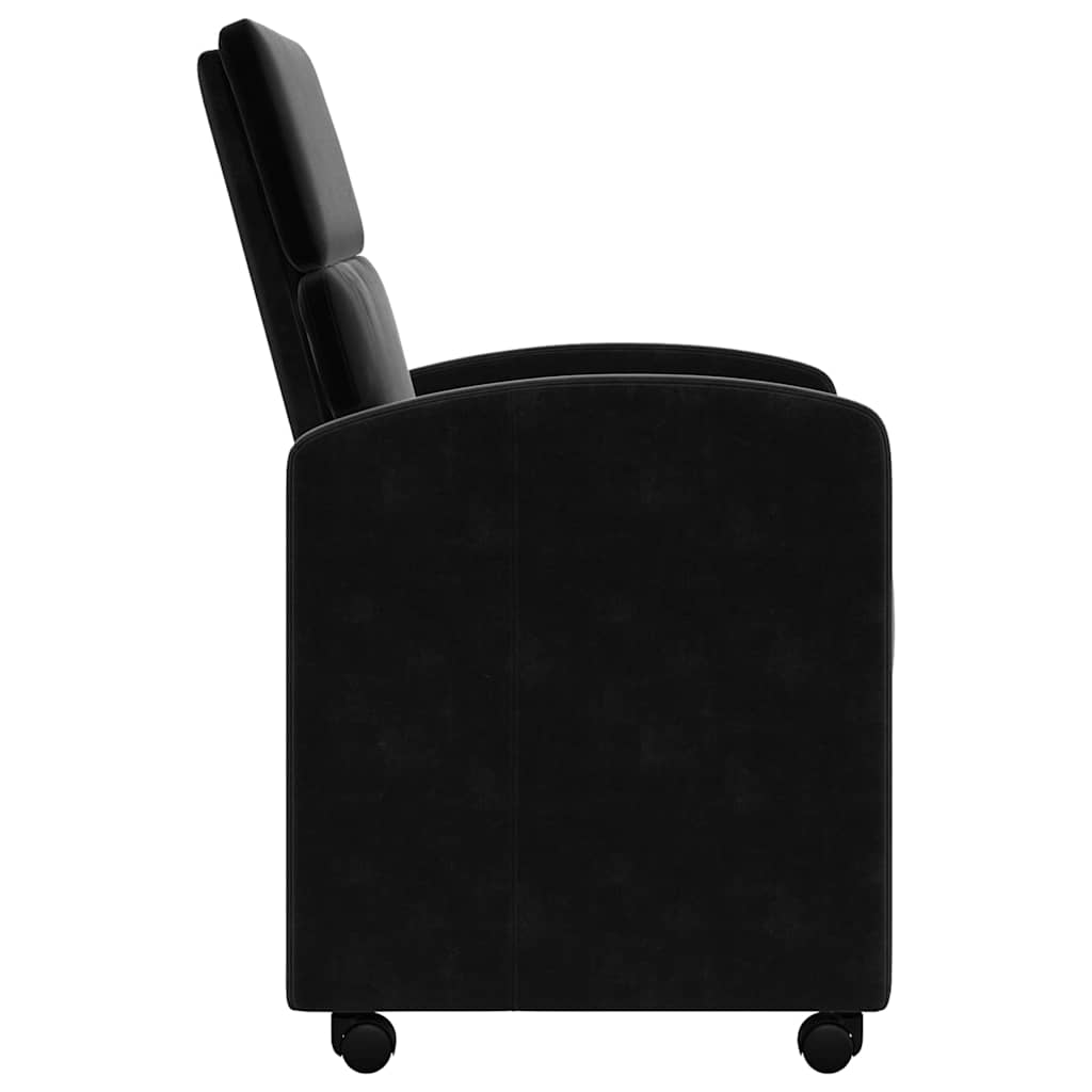 vidaXL Esszimmerstühle mit Rollen 2 pcs Schwarz 58 x 65 x 98 cm Samt