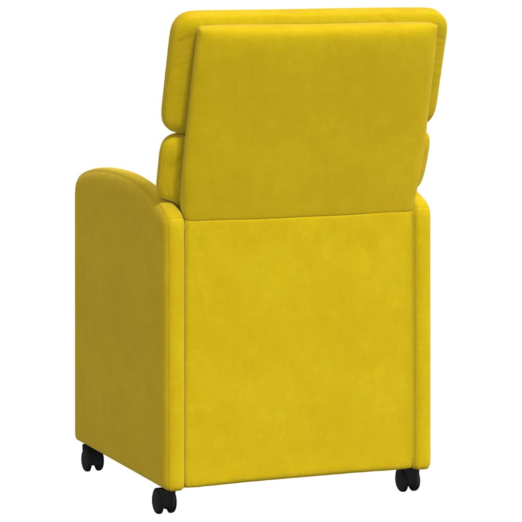 vidaXL Esszimmerstühle mit Rollen 2 pcs Gelb 58 x 65 x 98 cm Samt
