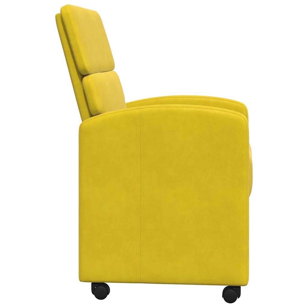 vidaXL Esszimmerstühle mit Rollen 2 pcs Gelb 58 x 65 x 98 cm Samt