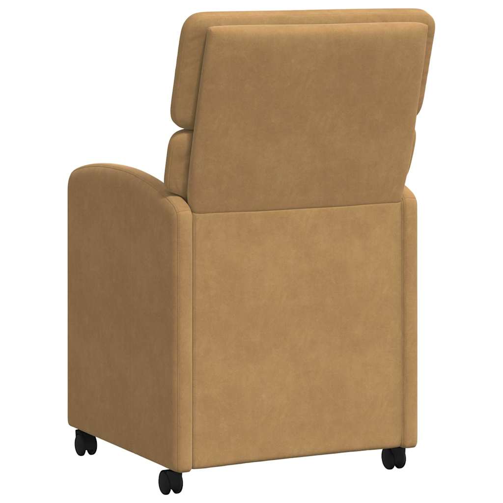 vidaXL Esszimmerstühle mit Rollen 2 pcs Braun 58 x 65 x 98 cm Samt