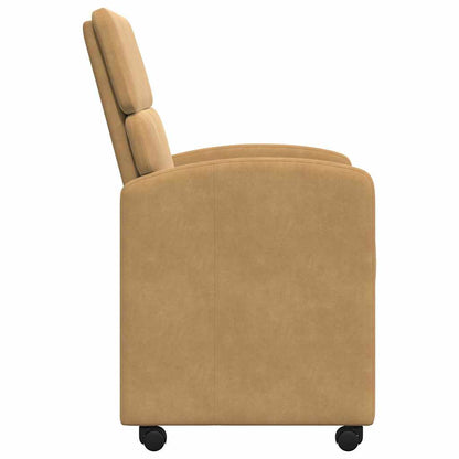 vidaXL Esszimmerstühle mit Rollen 2 pcs Braun 58 x 65 x 98 cm Samt