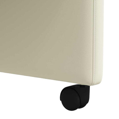 Esszimmerstühle mit Rollen 2 pcs Creme 58 x 65 x 98 cm