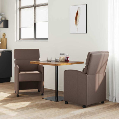 vidaXL Esszimmerstühle mit Rollen 2 pcs Braun 58 x 65 x 98 cm