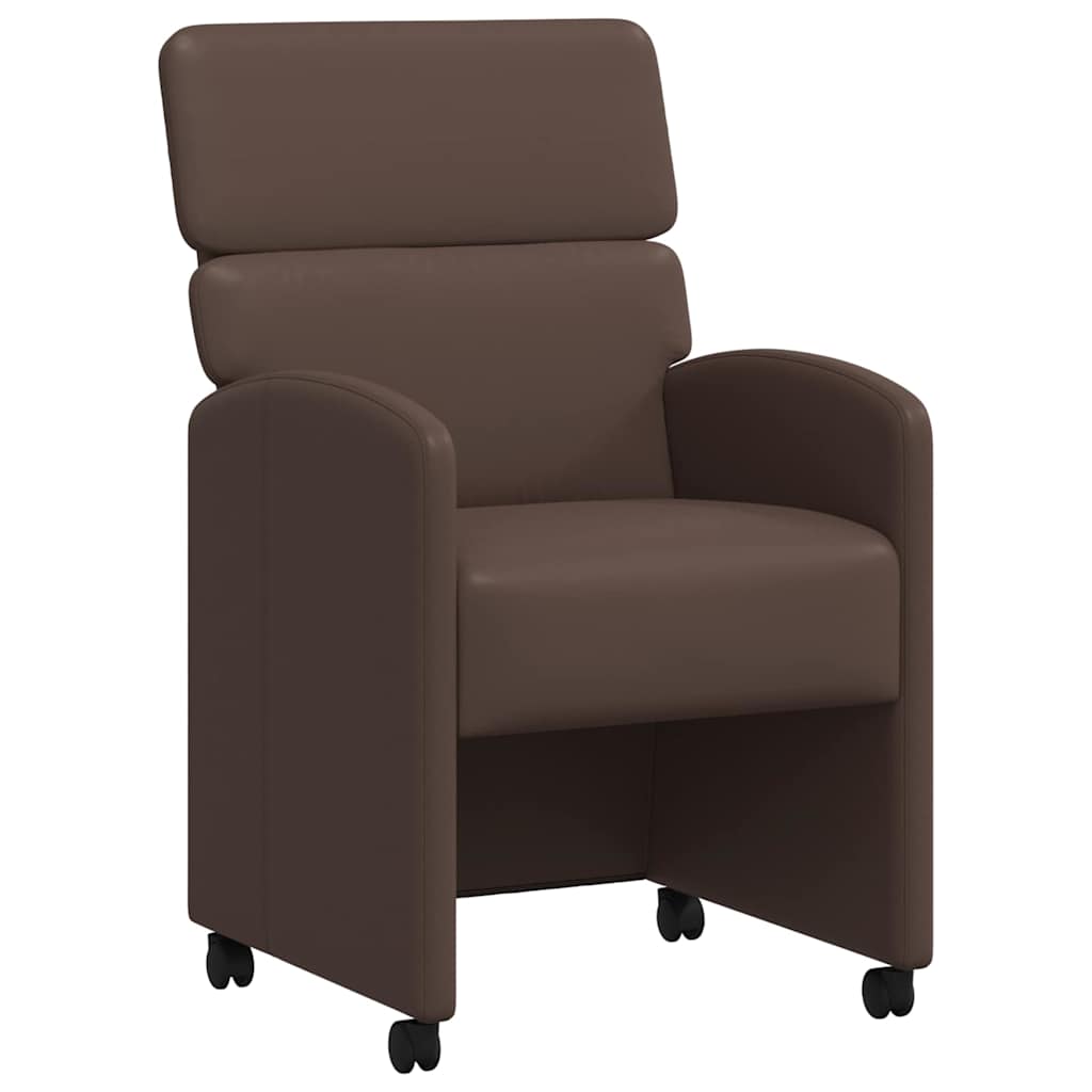 vidaXL Esszimmerstühle mit Rollen 2 pcs Braun 58 x 65 x 98 cm