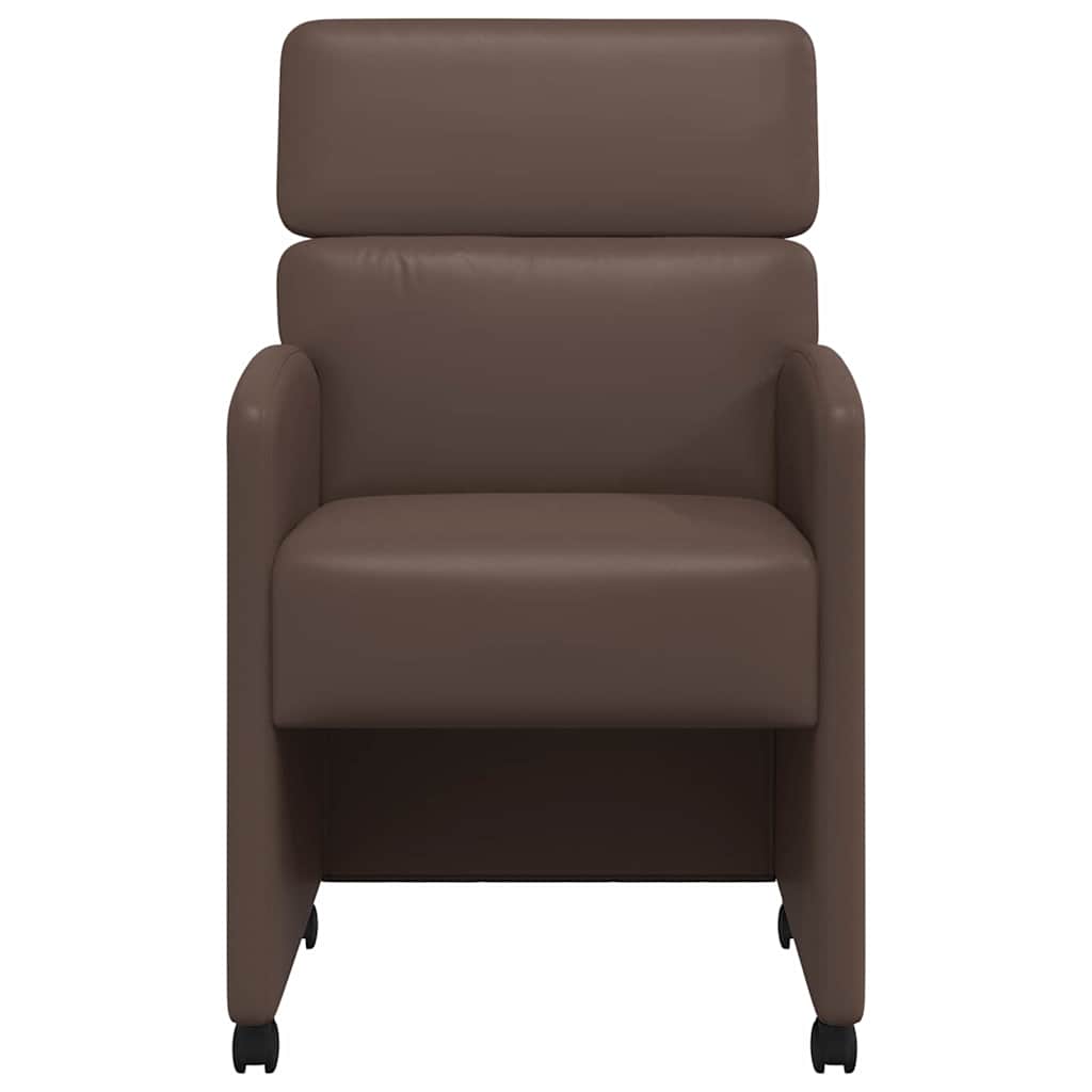 vidaXL Esszimmerstühle mit Rollen 2 pcs Braun 58 x 65 x 98 cm