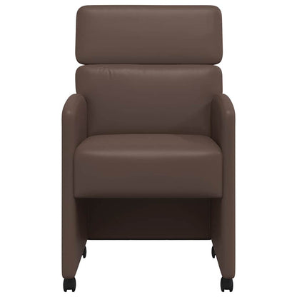 vidaXL Esszimmerstühle mit Rollen 2 pcs Braun 58 x 65 x 98 cm