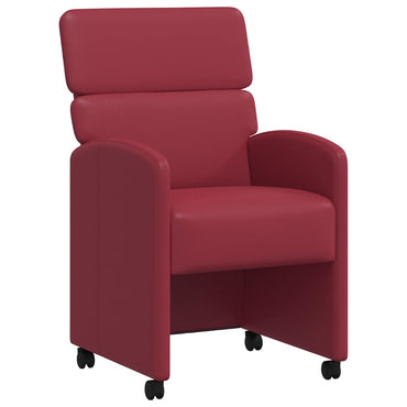vidaXL Esszimmerstühle mit Rollen 2 pcs Weinrot 58 x 65 x 98 cm