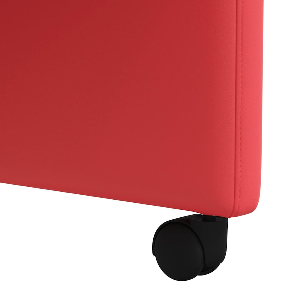 vidaXL Esszimmerstühle mit Rollen 2 pcs Rot 58 x 65 x 98 cm Kunstleder