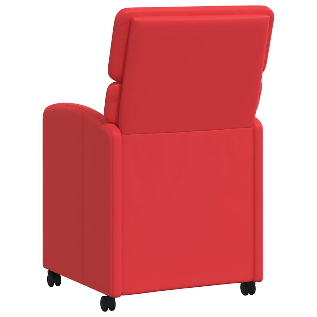 vidaXL Esszimmerstühle mit Rollen 2 pcs Rot 58 x 65 x 98 cm Kunstleder