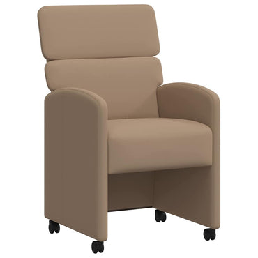 vidaXL Esszimmerstühle mit Rollen 2 pcs Cappuccino 58 x 65 x 98 cm