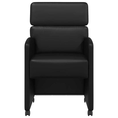 Esszimmerstühle mit Rollen 2 pcs Schwarz 58 x 65 x 98 cm