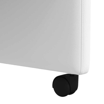 vidaXL Esszimmerstühle mit Rollen 2 pcs Weiß 58 x 65 x 98 cm