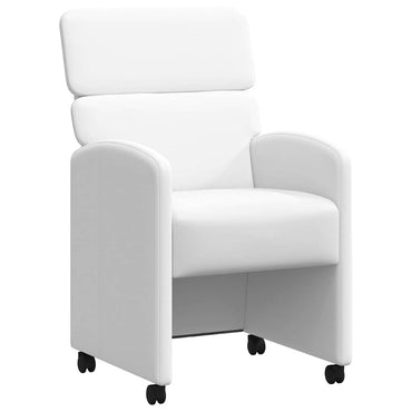 vidaXL Esszimmerstühle mit Rollen 2 pcs Weiß 58 x 65 x 98 cm