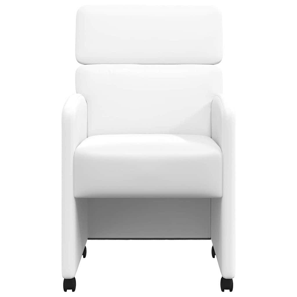 vidaXL Esszimmerstühle mit Rollen 2 pcs Weiß 58 x 65 x 98 cm