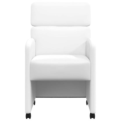 vidaXL Esszimmerstühle mit Rollen 2 pcs Weiß 58 x 65 x 98 cm