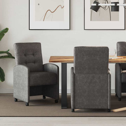 Esszimmerstühle mit Rollen 2 pcs Schwarz 58 x 67 x 97 cm