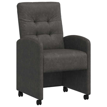 vidaXL Esszimmerstühle mit Rollen 2 pcs Schwarz 58 x 67 x 97 cm