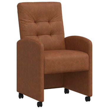 vidaXL Esszimmerstühle mit Rollen 2 pcs Braun 58 x 67 x 97 cm