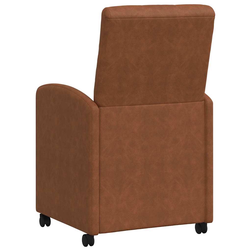 vidaXL Esszimmerstühle mit Rollen 2 pcs Braun 58 x 67 x 97 cm