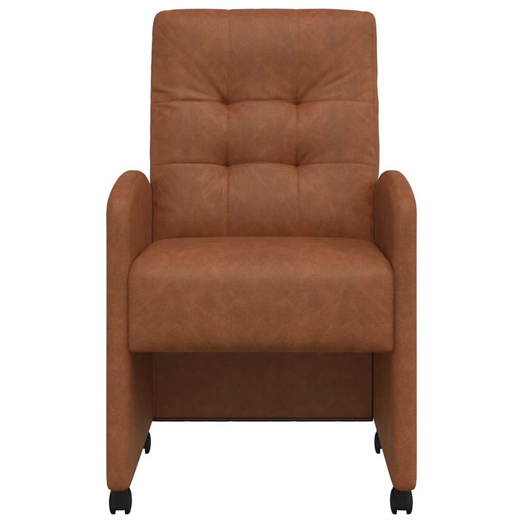 vidaXL Esszimmerstühle mit Rollen 2 pcs Braun 58 x 67 x 97 cm