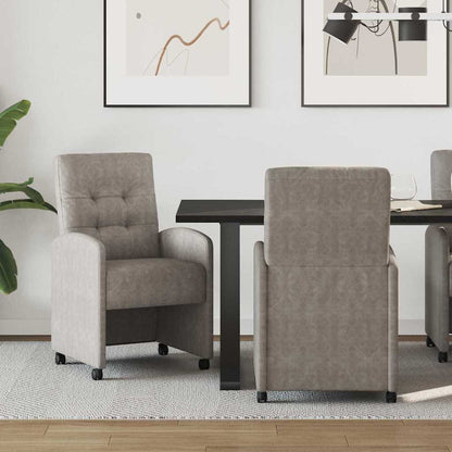 Esszimmerstühle mit Rollen 2 pcs Grau 58 x 67 x 97 cm