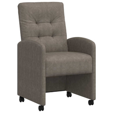 vidaXL Esszimmerstühle mit Rollen 2 pcs Grau 58 x 67 x 97 cm