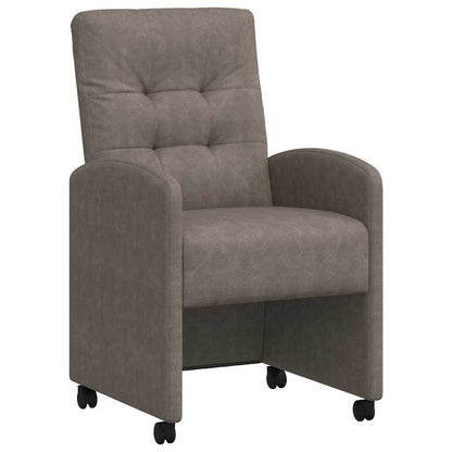 Esszimmerstühle mit Rollen 2 pcs Grau 58 x 67 x 97 cm