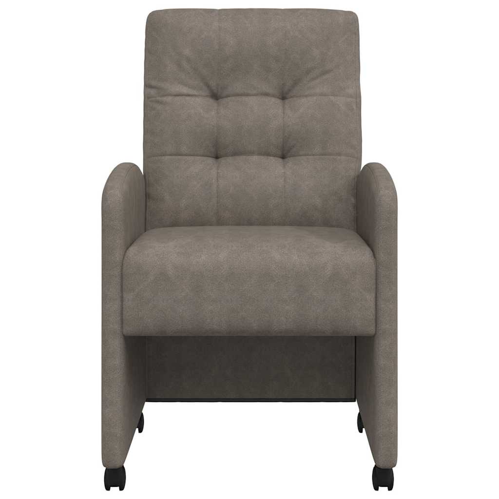 Esszimmerstühle mit Rollen 2 pcs Grau 58 x 67 x 97 cm