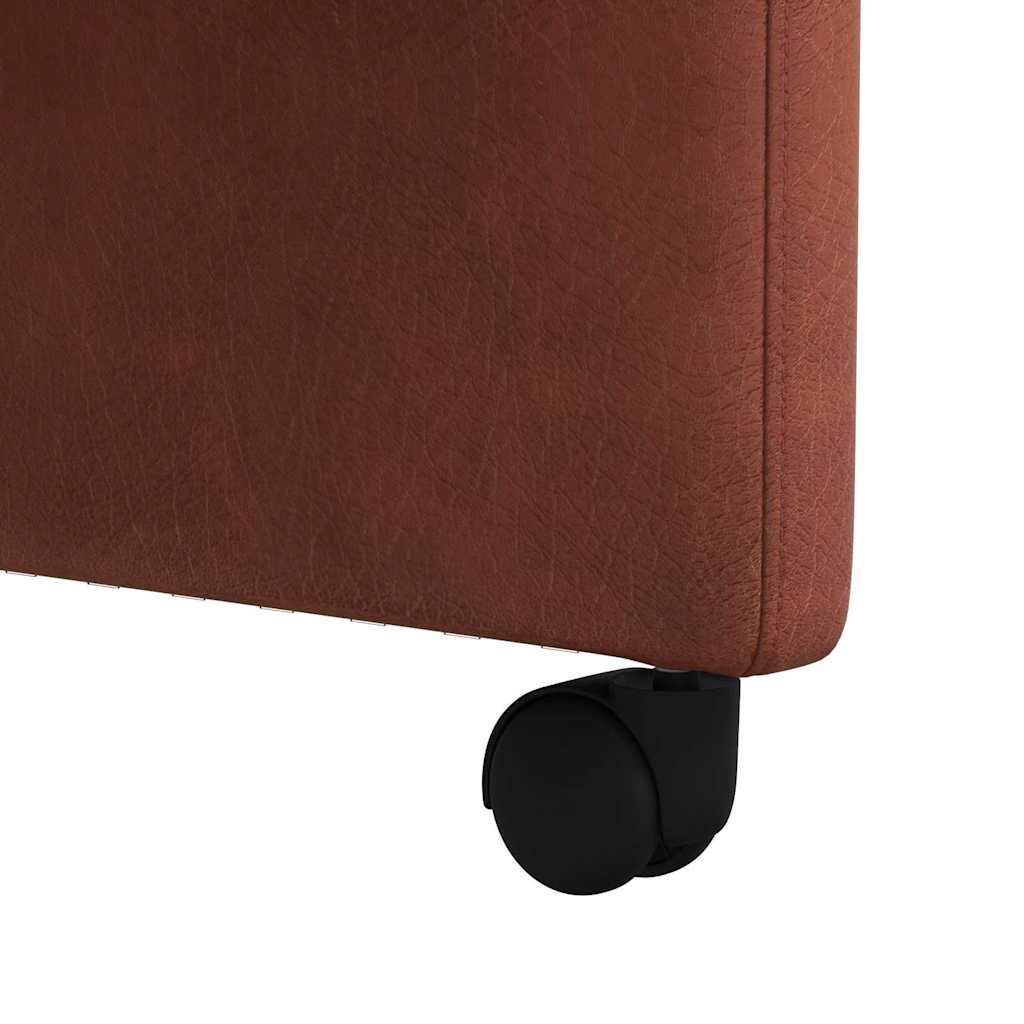 vidaXL Esszimmerstühle mit Rollen 2 pcs Glänzendes Braun Kunstleder
