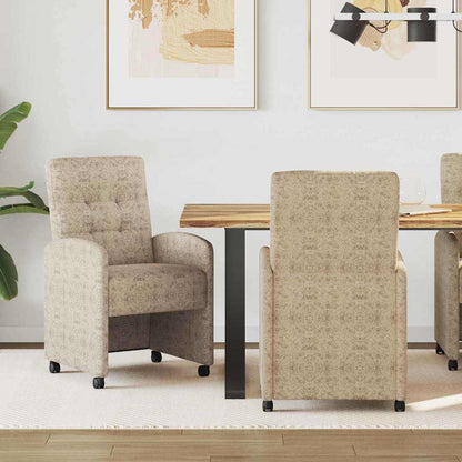 vidaXL Esszimmerstühle mit Rollen 2 pcs Hellgrau 58 x 67 x 97 cm