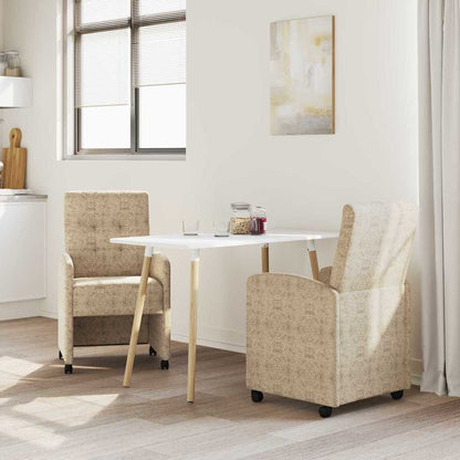 vidaXL Esszimmerstühle mit Rollen 2 pcs Hellgrau 58 x 67 x 97 cm