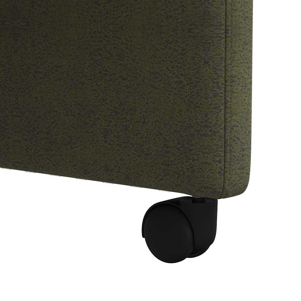 vidaXL Esszimmerstühle mit Rollen 2 pcs Armeegrün 58 x 67 x 97 cm