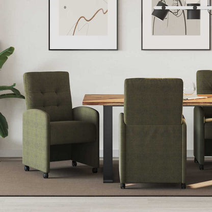 vidaXL Esszimmerstühle mit Rollen 2 pcs Armeegrün 58 x 67 x 97 cm