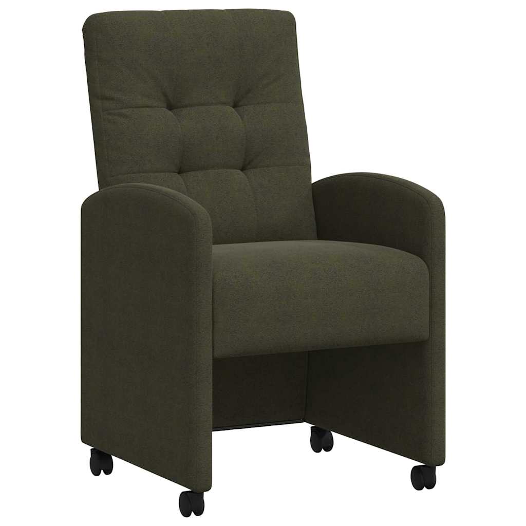 vidaXL Esszimmerstühle mit Rollen 2 pcs Armeegrün 58 x 67 x 97 cm
