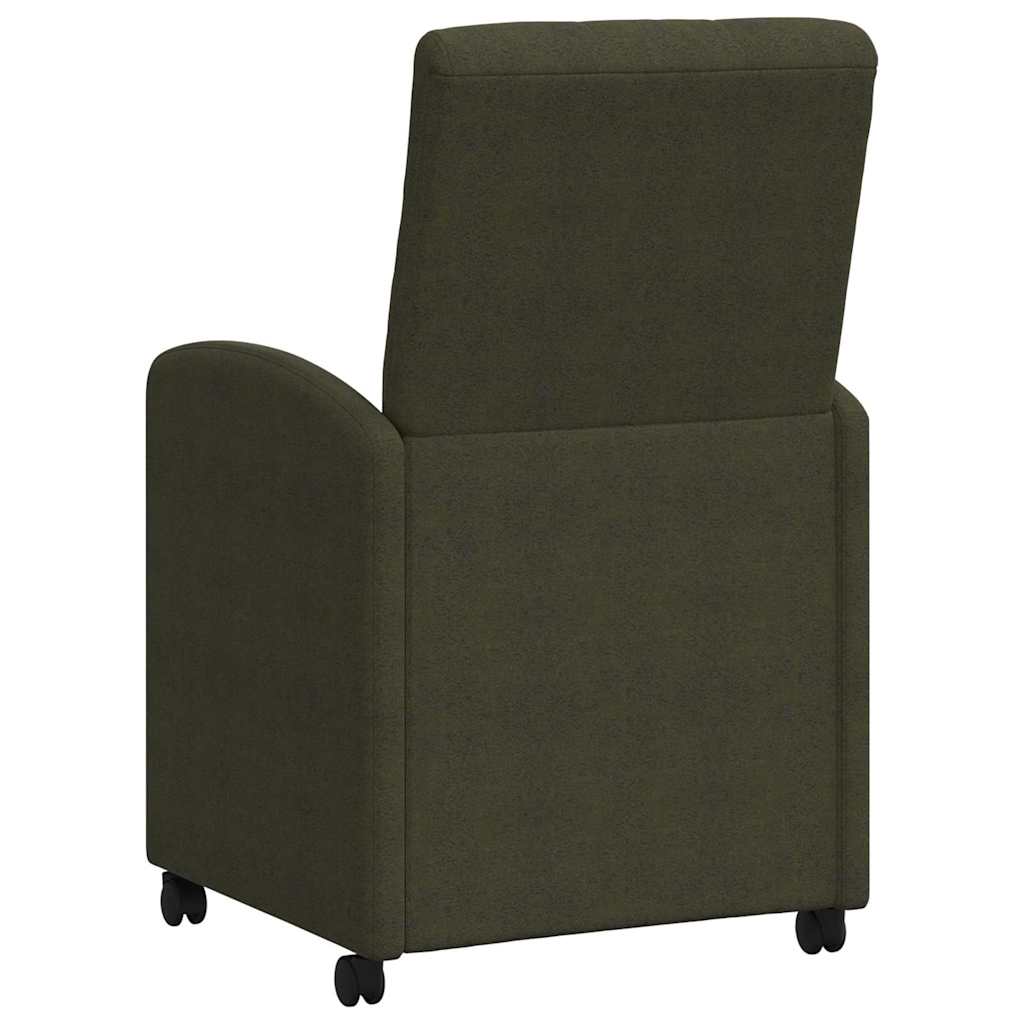 vidaXL Esszimmerstühle mit Rollen 2 pcs Armeegrün 58 x 67 x 97 cm