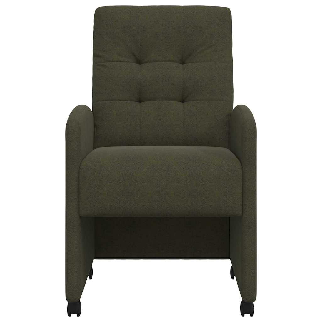 vidaXL Esszimmerstühle mit Rollen 2 pcs Armeegrün 58 x 67 x 97 cm