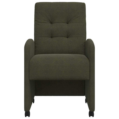 vidaXL Esszimmerstühle mit Rollen 2 pcs Armeegrün 58 x 67 x 97 cm