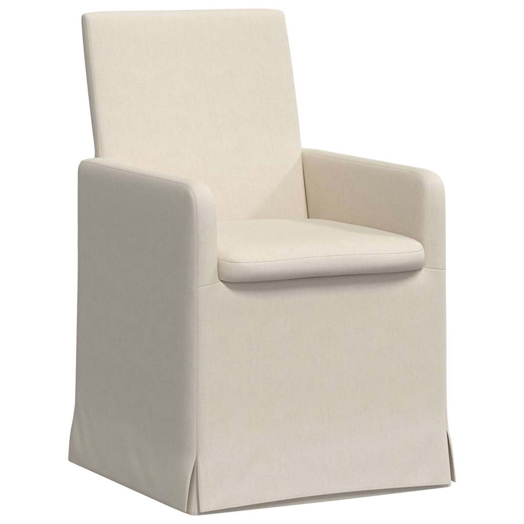 vidaXL Esszimmerstühle mit Rädern 2 pcs Beige 57 x 67 x 95 cm Leinen